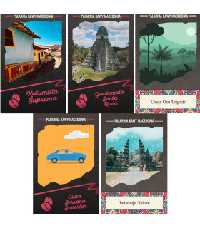 Zestaw 5 kaw naturalnych po 250 gr Kawa naturalna