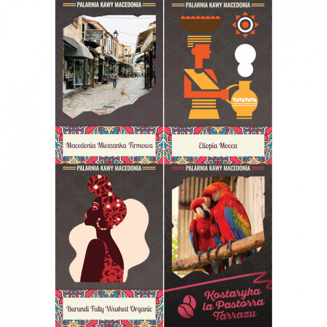 Zestaw 4 kaw naturalnych do ekspresu i kawiarki