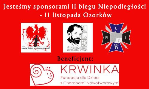 Jesteśmy sponsorami biegu Niepodległości - 11 listopada Ozorków